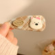 Cute puppy bow fabric hairpin female high-end side clip side bangs broken hair BB clip hairpin headwear