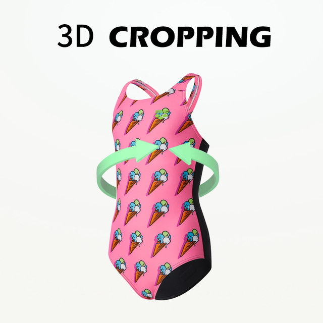 Arena children's swimsuit for girls, middle and large children, cute and comfortable triangle one-piece professional training anti-chlorine swimsuit