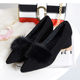 Shoes 2024 Type Shoes Terrier Wood Mink Ploved Doudou Shoes Heel High -Heeds Hermore Female Women's Winter Single Single Shoes