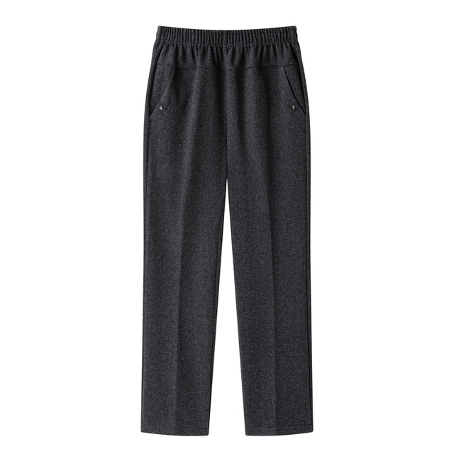 Middle-aged and elderly women's pants spring and autumn loose high-waisted mother's pants autumn and winter plus velvet thickened elderly pants for women's grandma pants