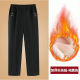 Women's winter new fleece pants, thickened straight leg, loose, large size, mom casual pants, warm cotton pants