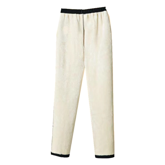 Women's winter new fleece pants, thickened straight leg, loose, large size, mom casual pants, warm cotton pants