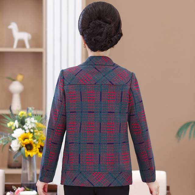 Mother's autumn coat, middle-aged and elderly women's clothing, mother-in-law's spring and autumn casual zipper jacket, grandma's top clothes