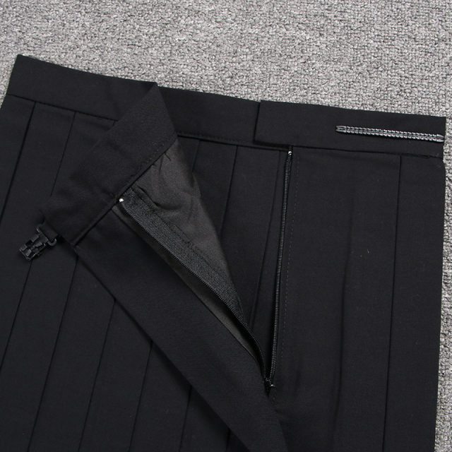 Japanese JK pleated skirt Spring and Autumn YK uniform short skirt women orthodox high waist cyan color college style skirt commuting pure color