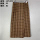 Vintage Japanese retro high waist A-line hip skirt literary retro plaid Japanese royal sister style autumn and winter middle skirt