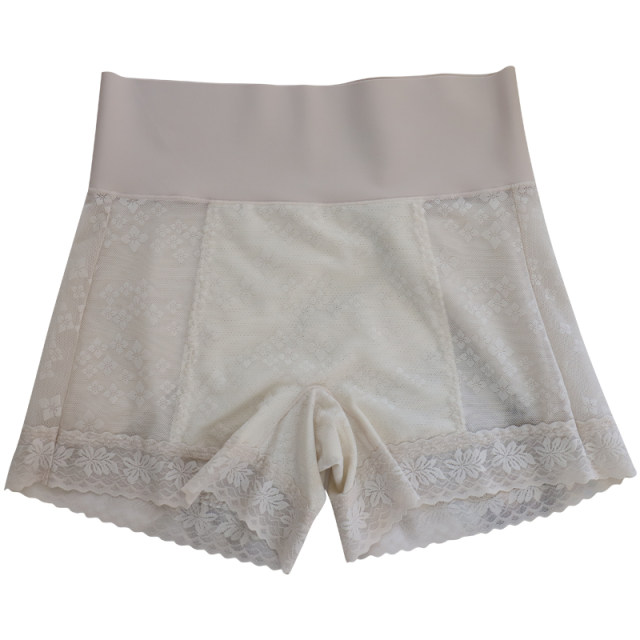 Summer thin and breathable lace silk crotch women's underwear seamless belly control boxer briefs anti-exposure sexy safety shorts