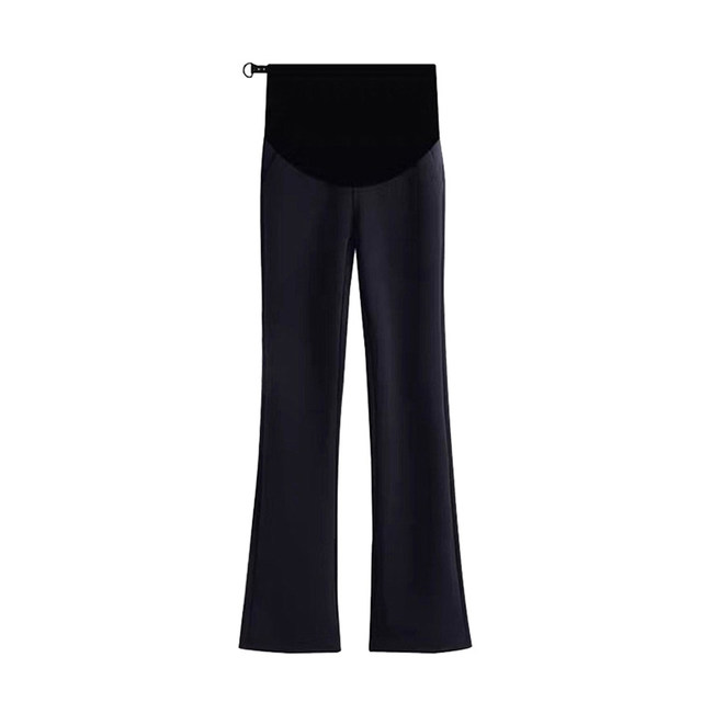 Pregnant women's flared suit trousers nine-point autumn and winter plus velvet 2025 new outer wear leggings that do not tighten the belly during pregnancy