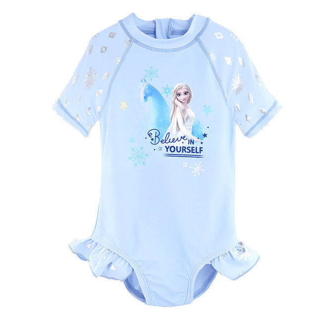 Disney children's swimsuit girls one-piece 2024 new Elsa Princess bikini cute swimsuit swimsuit