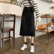 Spring and Autumn New denim skirt mid-length large size high-waisted A-line skirt 200Jin [Jin equals 0.5 kg] Retro versatile slimming one-step skirt