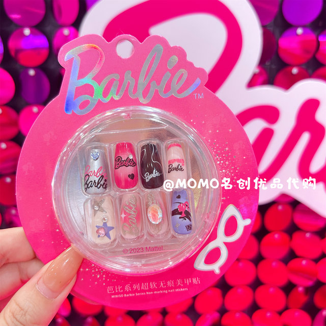 Barbie Logo Nail Art Miniso Barbie Series Super Soft Seamless Nail