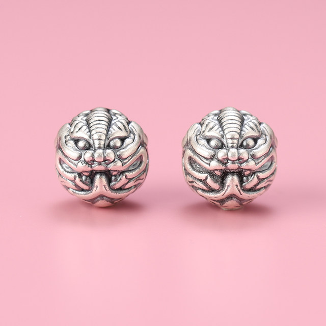 
999 Pure Silver Dragon Ball Pixiu Loose Beads Bracelet for Men and Women DIY Handmade Bracelet Necklace Pure Silver Braided Separator Beads