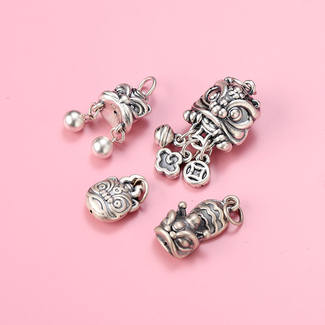99 Pure Silver Lion Awakening Bracelet DIY Handmade Men's and Women's Bracelet Necklace Bag Pendant Pixiu Keychain Sterling Silver