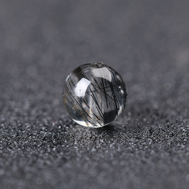 
7A natural black hair crystal loose beads bracelet for men and women, couple style bracelet diy handmade accessories crystal original