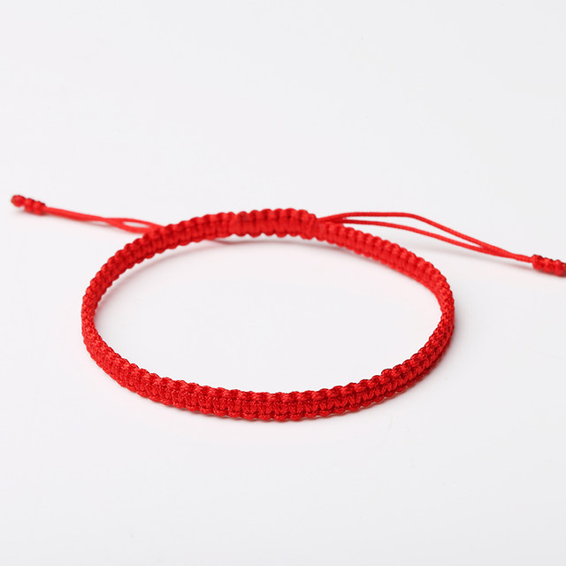 Original hand-woven rope peace knot hand rope red rope animal year couple's love token bracelet flat knot