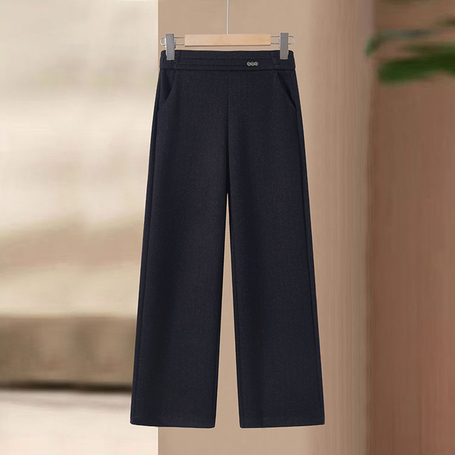 Mom's pants, spring and autumn high-waisted versatile casual pants for middle-aged and elderly people, spring and autumn versatile straight-leg pants, fashionable women's trousers