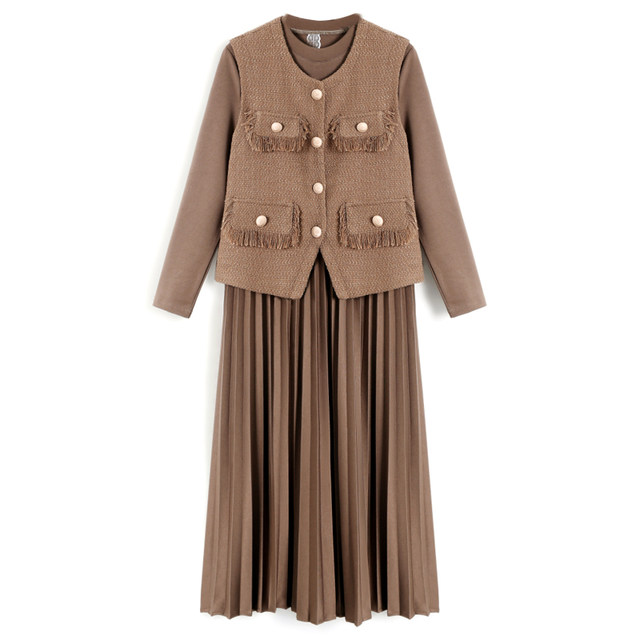 Mom Autumn Suit 2025 New Temperament Dress Two-piece Set Middle-aged Women Spring and Autumn Style Small Fragrance Jacket