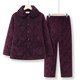 Middle-aged and elderly women's winter clothing, grandma's pajamas set, mother's velvet thickened coat, home clothes, cotton-padded clothes, grandma's cotton-padded clothes