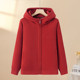 Middle-aged and elderly mothers casual coat plus velvet thickened hooded sweatshirt for women autumn and winter new style grandma autumn and winter fleece jacket