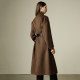 Late white autumn and winter fashion temperament thick jacket high-end solid color Korean single-breasted wool double-sided wool coat for women