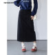 twosweet four-season commuting denim black skirt/not faded high waist straight tube small A slim mid-length skirt for women
