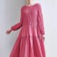 French new silk dress for women spring mulberry silk long skirt loose fashionable big hem skirt long sleeve large size women's clothing