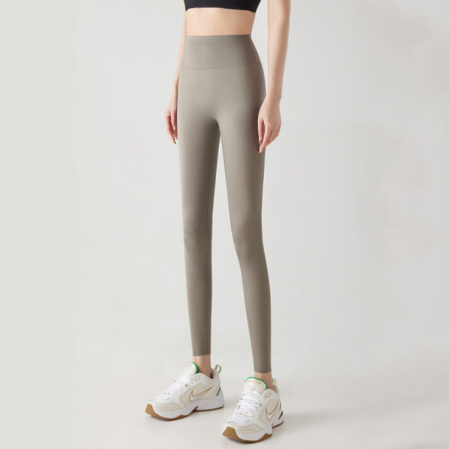 No embarrassing line white shark pants for women in spring and autumn thin style, belly-closing large size gray leggings without falling off the gear tight nine points