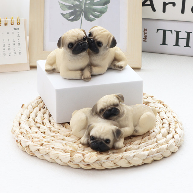 Cute little puppy ornaments simulated puppies puppies doll office desktop gardening car car decoration