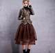 Aka's same style spring mid-length short skirt with high waist and slim retro summer gauze skirt with fluffy organza skirt in autumn and winter