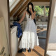 French retro ballet style cake puffy skirt for women 2025 spring Korean lace spliced ​​skirt A-line long skirt winter