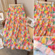 
French retro colorful printed skirt for shopping malls for women in summer large size temperament covering hips and making them look slim A-line umbrella skirt