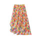 
French retro colorful printed skirt for shopping malls for women in summer large size temperament covering hips and making them look slim A-line umbrella skirt