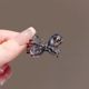 
Bow with broken hair on the forehead, duckbill clip hairpin, sweet, high-end, beautiful rhinestone side clip hollow