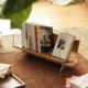 Nordic retro creative book stand small bookshelf cherry wood solid wood storage rack medieval desktop book storage rack