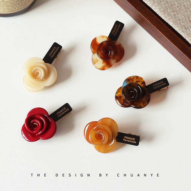 Sichuan Rose Hairpin Edge Clip Side Bangle Clip Front Blade Clip Headdress Hair Card Women's New Duckbill Clip