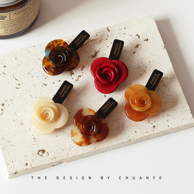 Sichuan Rose Hairpin Edge Clip Side Bangle Clip Front Blade Clip Headdress Hair Card Women's New Duckbill Clip