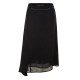 Famous teacher road asymmetrical A-line skirt for women's summer new natural waist midskirt black commuting elegant