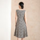 Mingshilu sleeveless printed a-line dress women's autumn 2025 new slim-fitting mid-length skirt V-neck waist