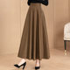 Spring and Autumn new high-end brown large-size skirt for women's retro large-size A-line skirt versatile temperament long skirt umbrella skirt