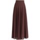 2023 summer solid color chiffon skirt versatile brown gauze skirt makes you look slim and elegant big sway A-line skirt large size long skirt