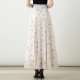 Summer fresh chiffon skirt long skirt 2024 new lady large-size printed skirt A-line skirt large umbrella skirt
