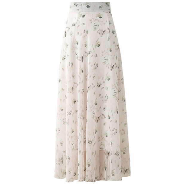 Summer fresh chiffon skirt long skirt 2024 new lady large-size printed skirt A-line skirt large umbrella skirt
