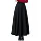 Woolen versatile long skirt in autumn and winter black big sway A-line skirt 2023 new umbrella skirt high waist slim skirt