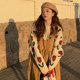 Large size women's loose, thin retro doll vest dress cute girl lazy wind sweater set autumn and winter