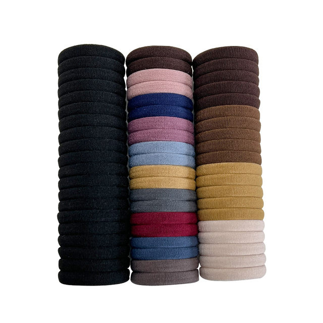 Circle head rope rubber band female tie hair tie hair High elastic durable rubber band tie high ponytail hair rope black leather case
