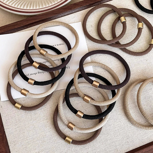 Headband women's high-end adult rubber band leather case hair ring high elastic durable hair tie hair rope headdress 2025 new style