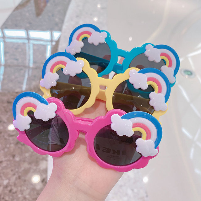 Children's sunglasses, fashionable and cute baby sunglasses for boys and girls, trendy rainbow glasses for cartoon little girls