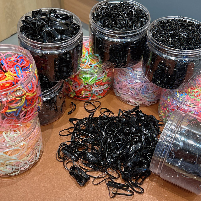 Rubber band female tie hair thick hair rotten high elastic, durable black rubber rot small leather head rope adult
