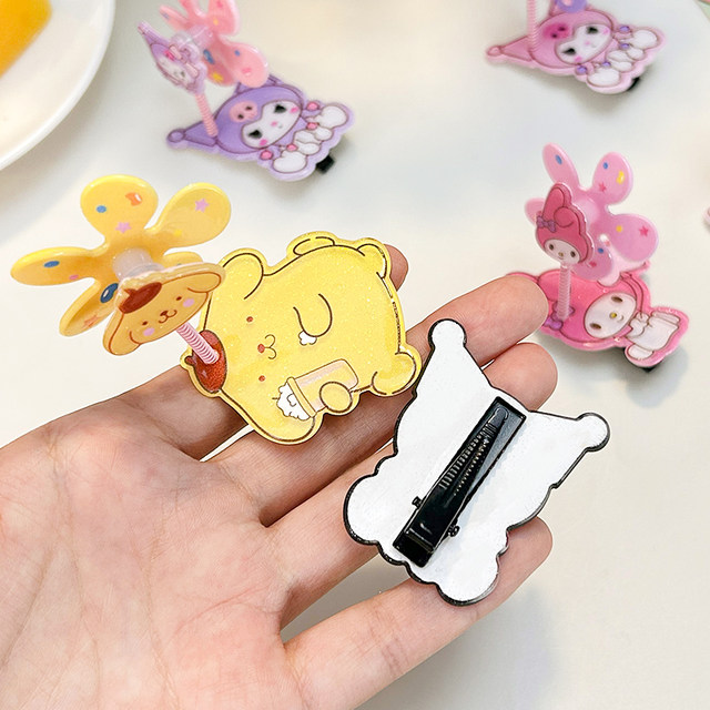 Creative female three -dimensional spring windmill hairpin baby hair accessories little girl cartoon crushing hair clip bangs clip princess headgear
