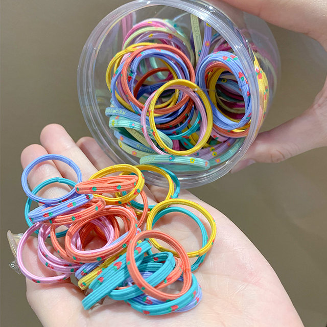 Children's rubber band high elastic hair ring baby durable hair rope good elasticity girl's head tie without hurting hair ponytail hair accessories

