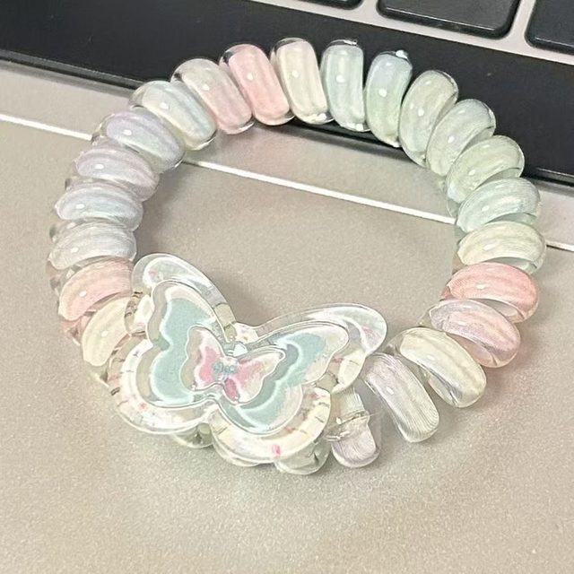 
High-end butterfly phone line hair loop 2025 new high elastic cute hair without hurting hair rope tied with scalp band headdress